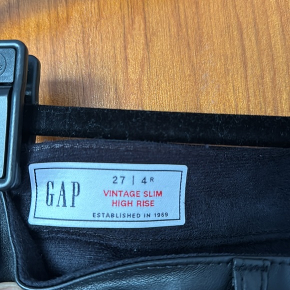 Gap Vintage Slim High Rise Faux Leather Pants, 27/4R - Picture 3 of 4